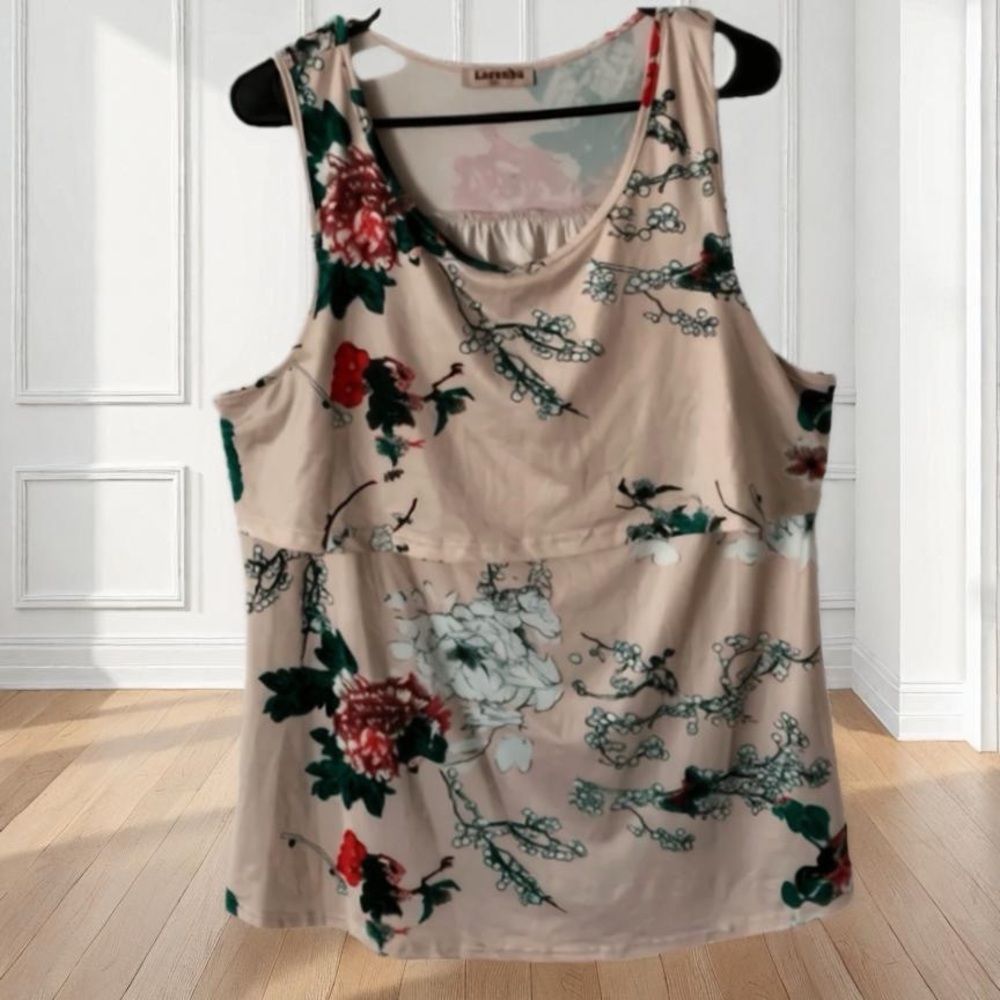Pre Owned Women’s Larenba Floral Tank Top Sz XXL Casual Comfort Classic Style